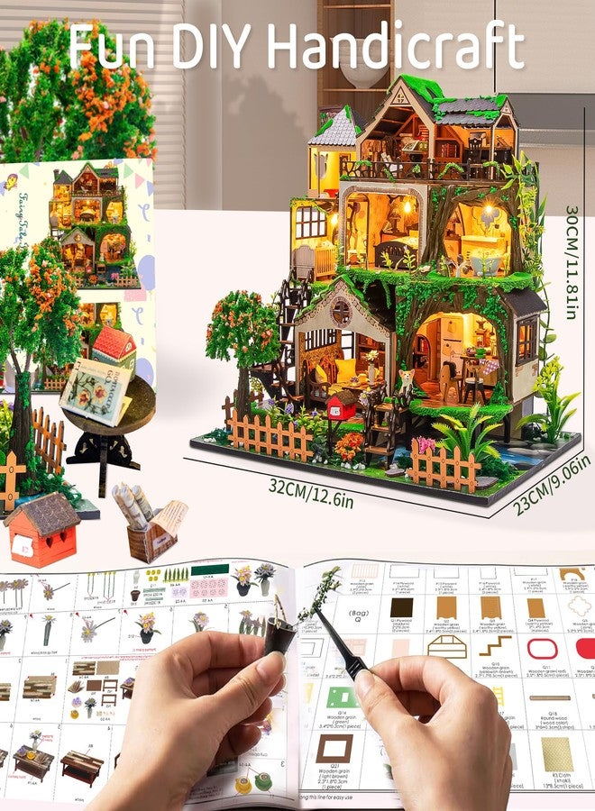 Spilay Miniature Dollhouse Miniature House Kit,DIY Kit Mini Modern Villa Model with Music Box ，Best Christmas Birthday Gift.(Fairy Tale Forest) - Image 5